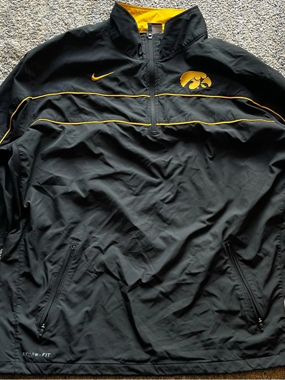 Nike Black and Gold Iowa Hawkeyes Quarter-Zip Windbreaker
